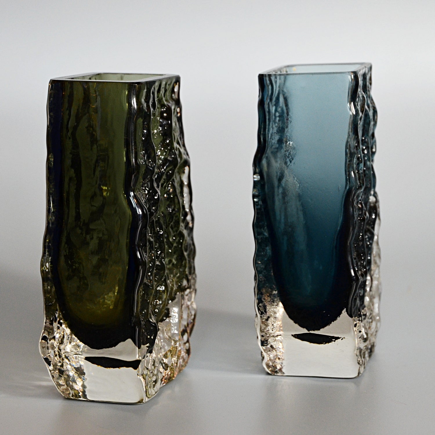 Collection of Fourteen Textured 'Coffin' Bark Vases