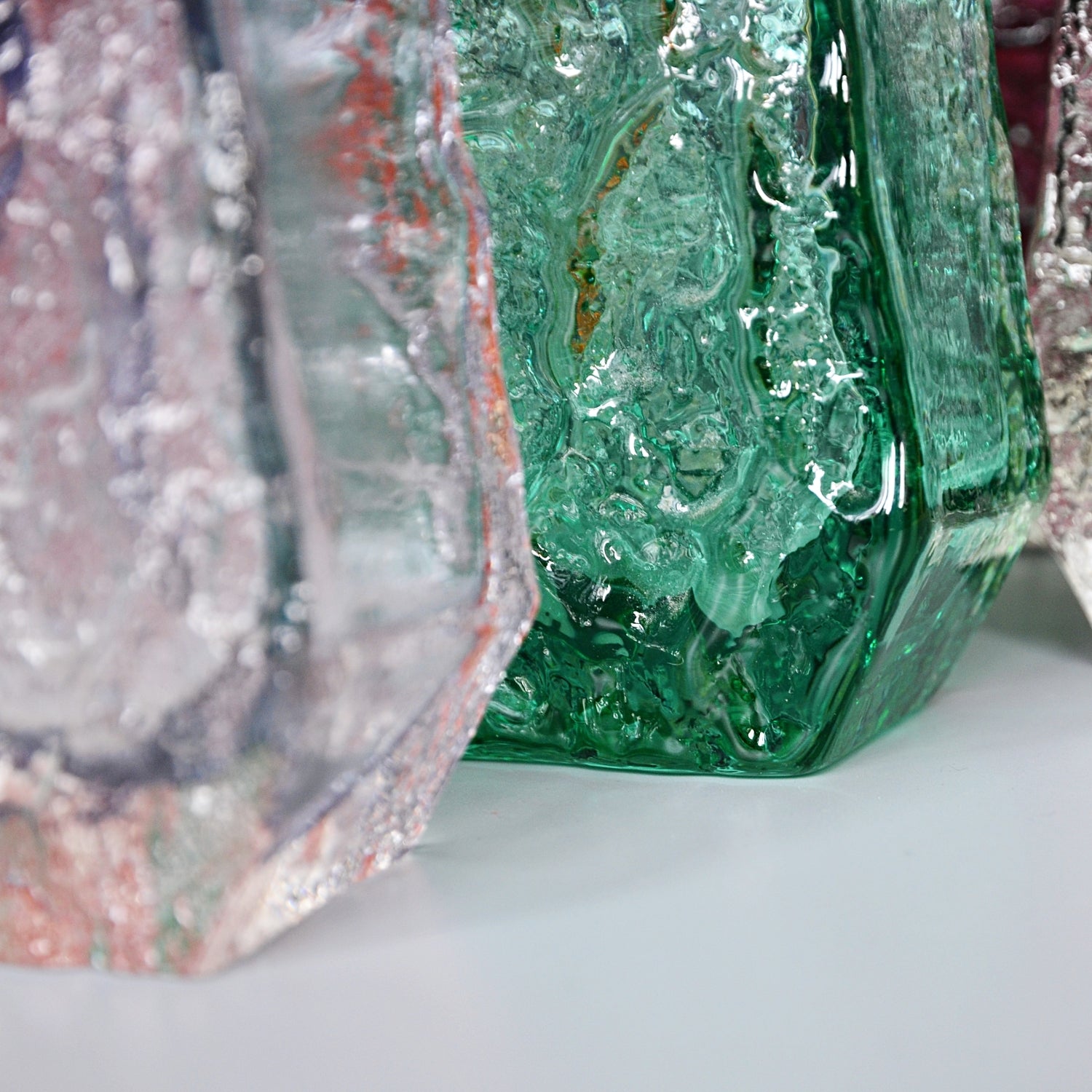 Collection of Fourteen Textured 'Coffin' Bark Vases