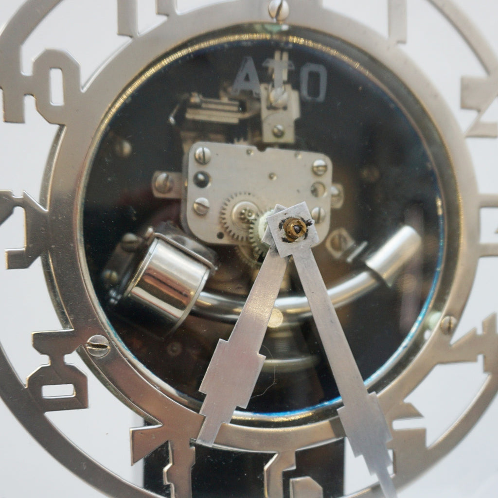 Original Rare ATO Chrome Mantel Clock Made in Paris France 1930 - Jeroen Markies Art Deco