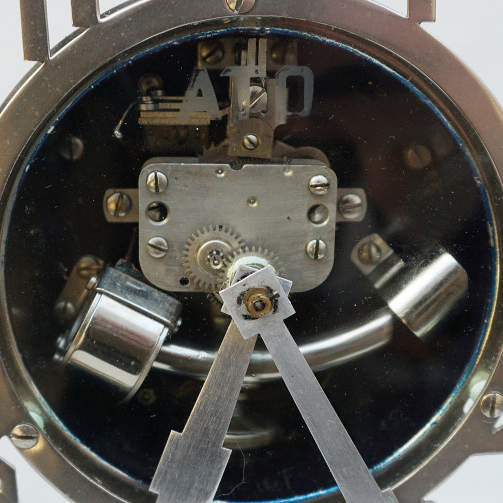Original Rare ATO Chrome Mantel Clock Made in Paris France 1930 - Jeroen Markies Art Deco