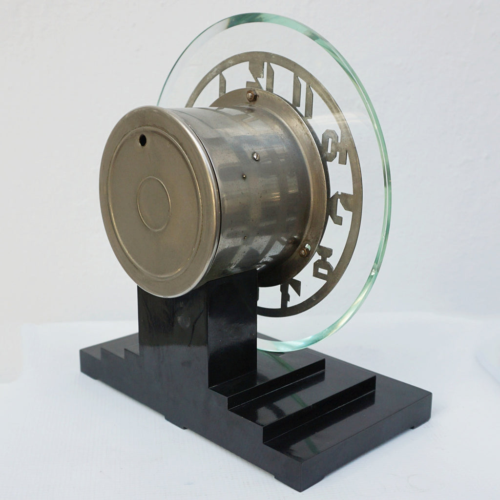 Original Rare ATO Chrome Mantel Clock Made in Paris France 1930 - Jeroen Markies Art Deco