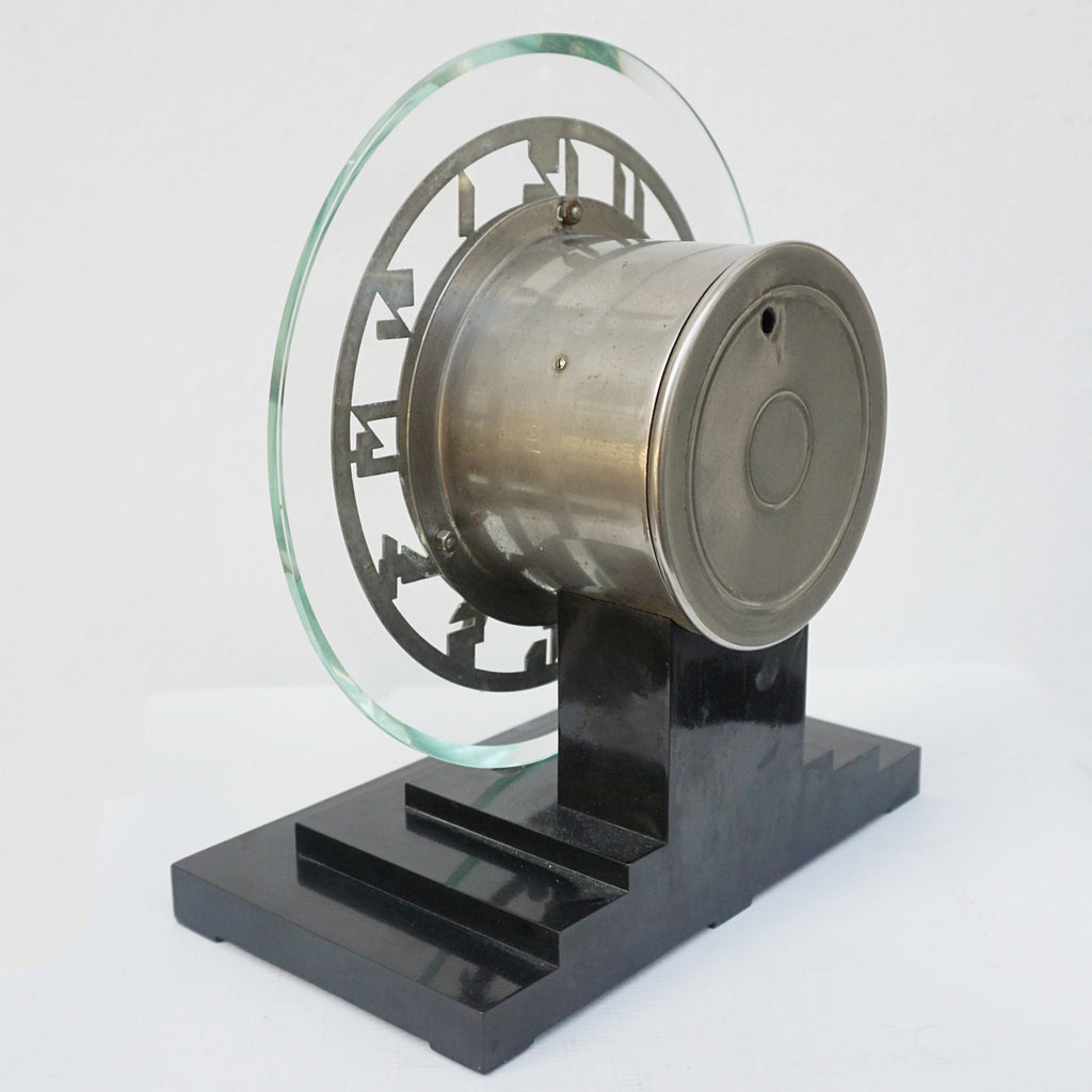 Original Rare ATO Chrome Mantel Clock Made in Paris France 1930 - Jeroen Markies Art Deco