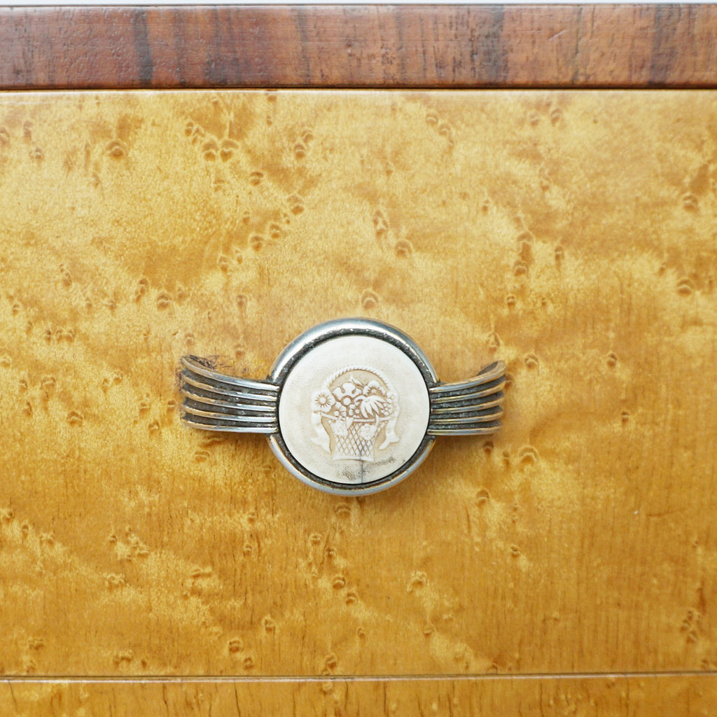 Art Deco Bedside Cabinets Birdseye Maple and Walnut - Jeroen Markies Art Deco 