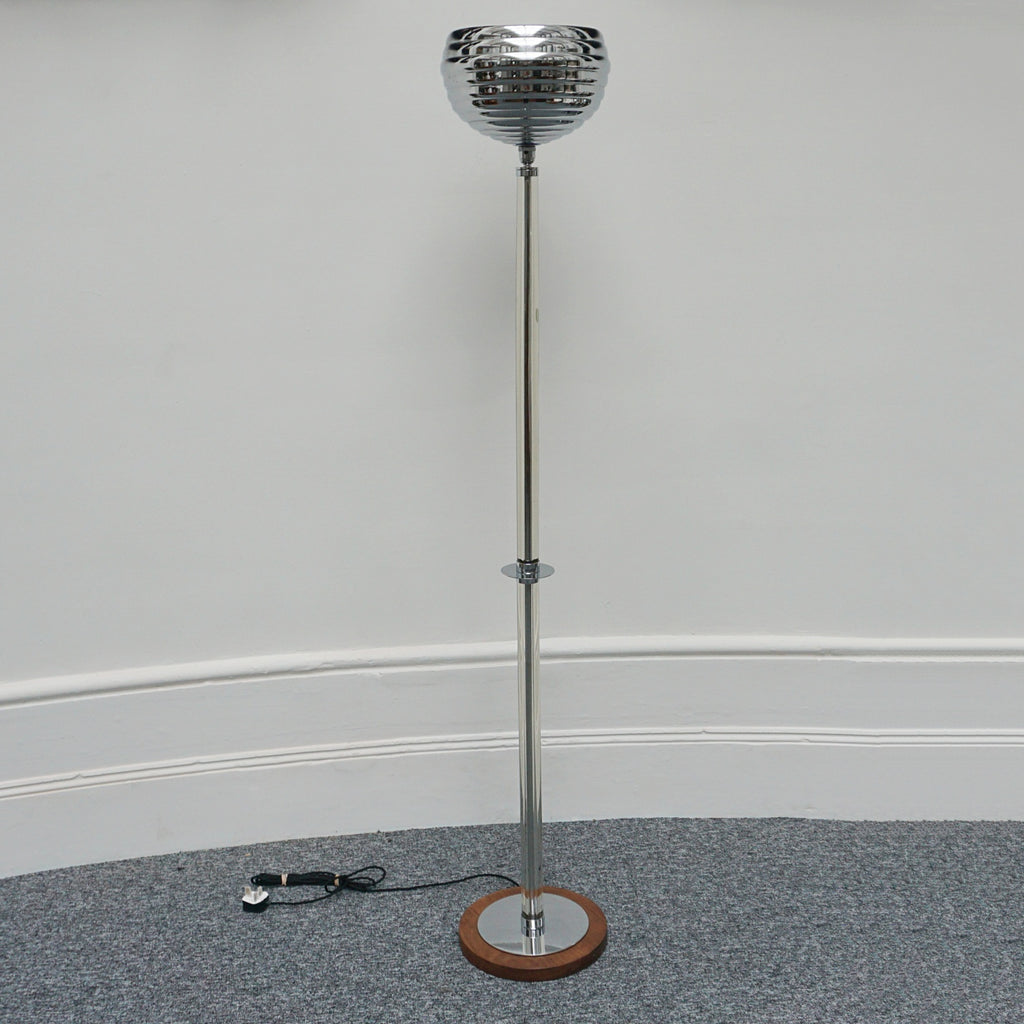 Vintage Art Deco Chrome Beehive Uplighter Floor lamp - Jeroen Markies Art Deco