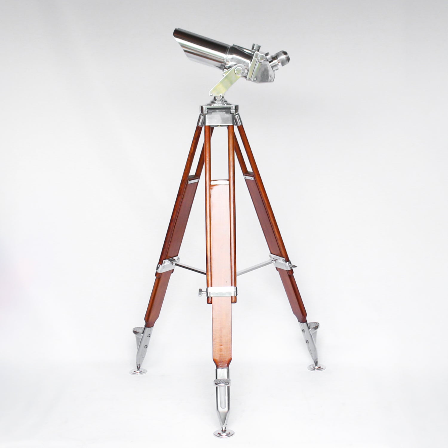 Zeiss German WWII 10X80 anti-aircraft binoculars. Designed in 1946 by Emil Busch for the Zeiss company under the codename CXN. Military grade steel, glass and wood on a custom made centre mount and tripod at Jeroen Markies.