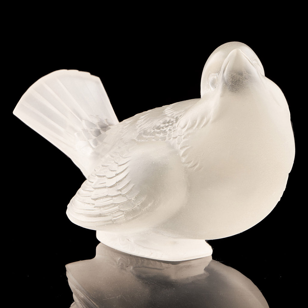 'Moineau Moquer' Original Rene Lalique Glass Paperweight - Jeroen Markies Art Deco