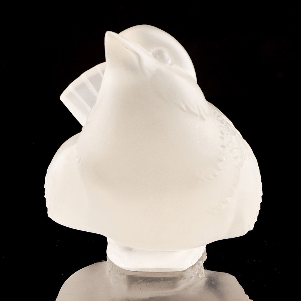 'Moineau Moquer' Original Rene Lalique Glass Paperweight - Jeroen Markies Art Deco