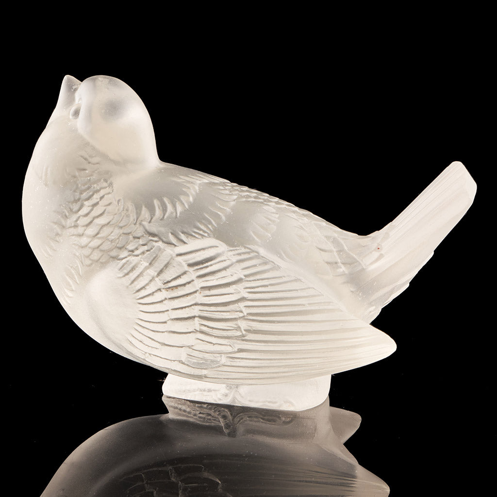 'Moineau Moquer' Original Rene Lalique Glass Paperweight - Jeroen Markies Art Deco