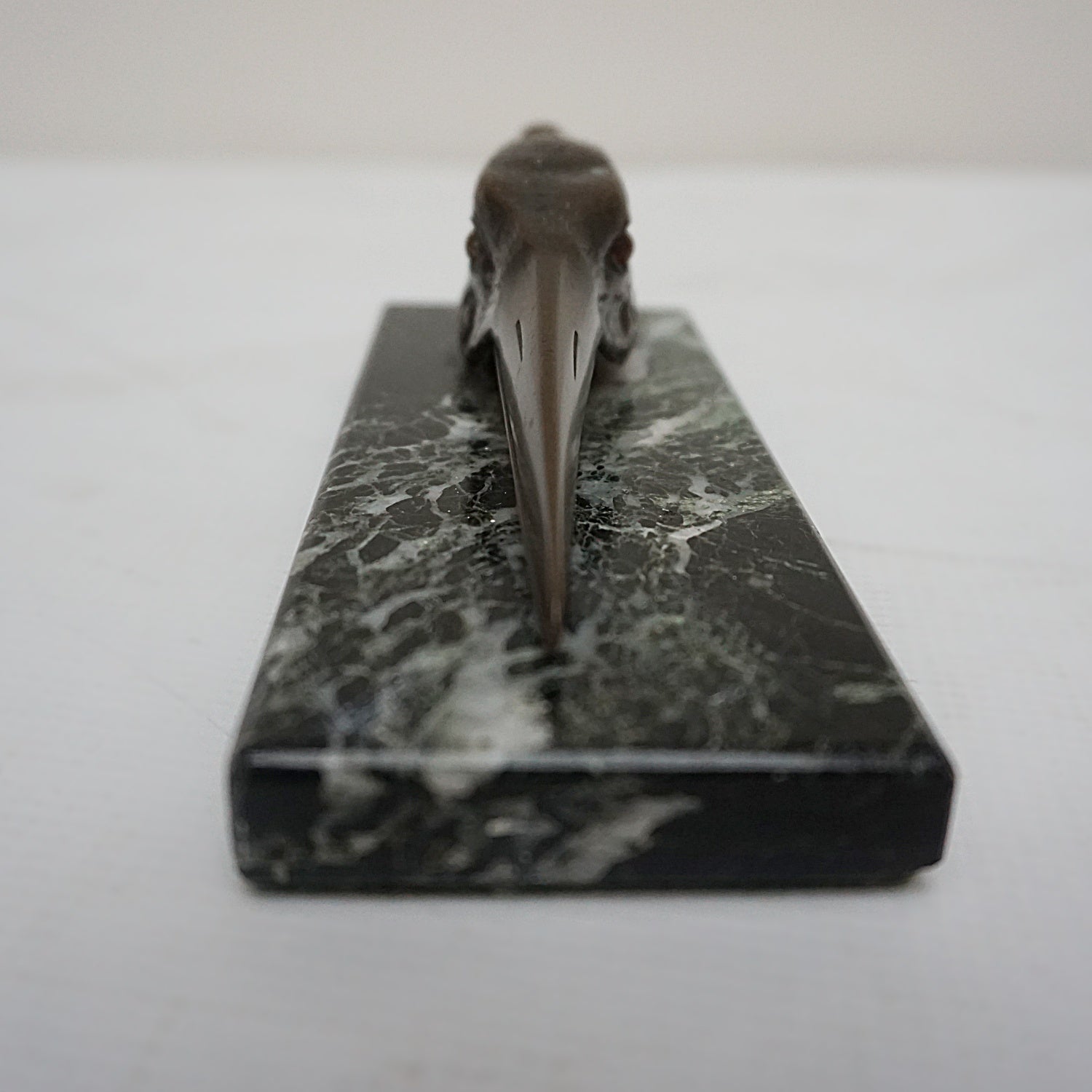 1930 Bronze Bird Stork Marble Base Letter Holder English Art Deco Jeroen Markies 