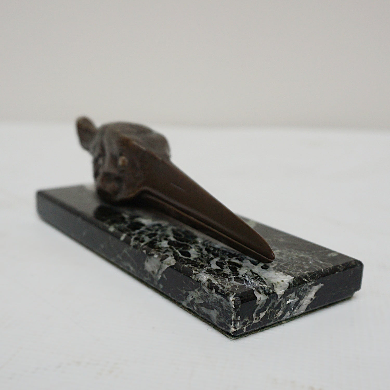 1930 Bronze Bird Stork Marble Base Letter Holder English Art Deco Jeroen Markies 