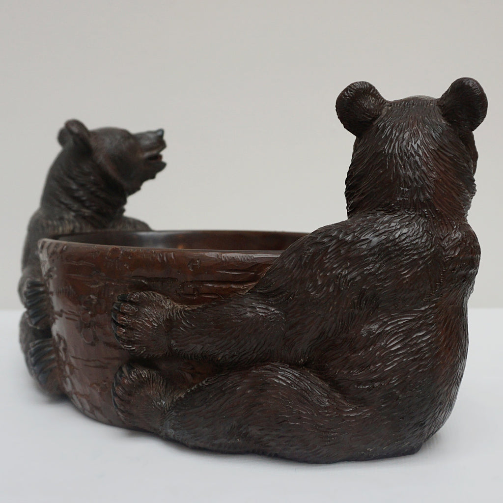 Vintage -19th Century-Black Forest-Carved Bear-Fruit Bowl-Swiss-Circa 1900 - Jeroen Markies Art Deco