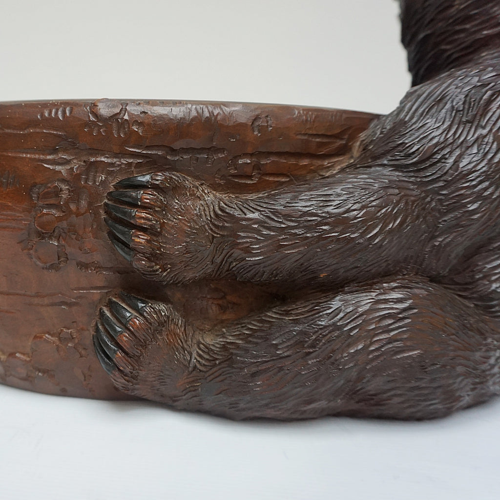 Vintage -19th Century-Black Forest-Carved Bear-Fruit Bowl-Swiss-Circa 1900 - Jeroen Markies Art Deco