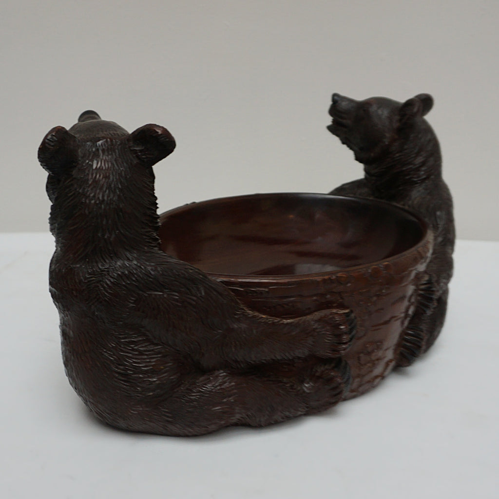 Vintage -19th Century-Black Forest-Carved Bear-Fruit Bowl-Swiss-Circa 1900 - Jeroen Markies Art Deco