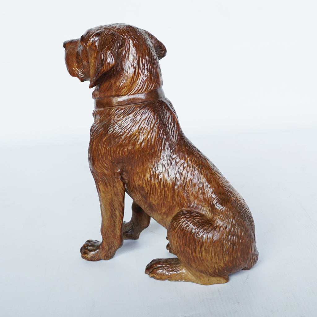 Hand Carved Black Forest Dog Swiss Circa 1900 Jeroen Markies Art Deco