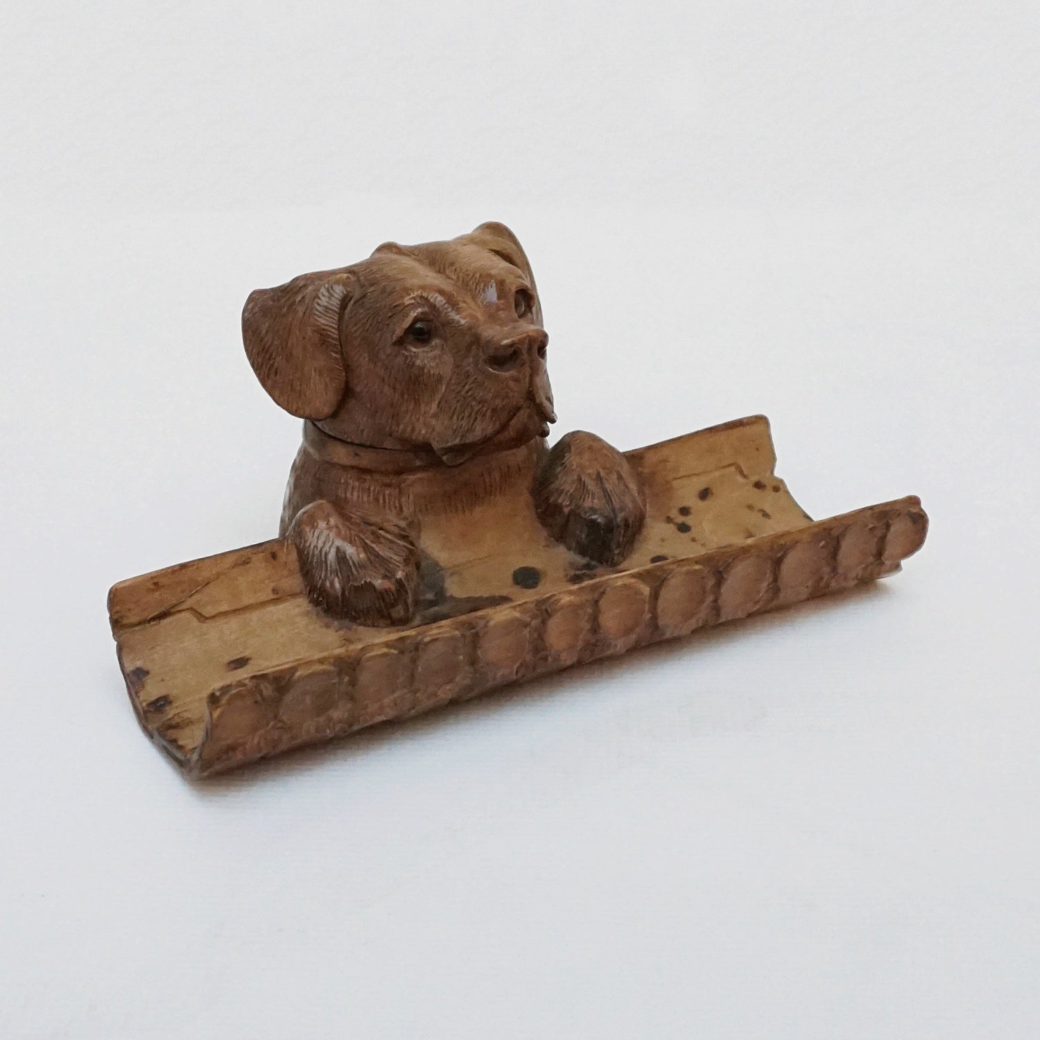 Black Forest Dog Inkwell and Pen Holder Swiss Circa 1900 - Jeroen Markies Art Deco 