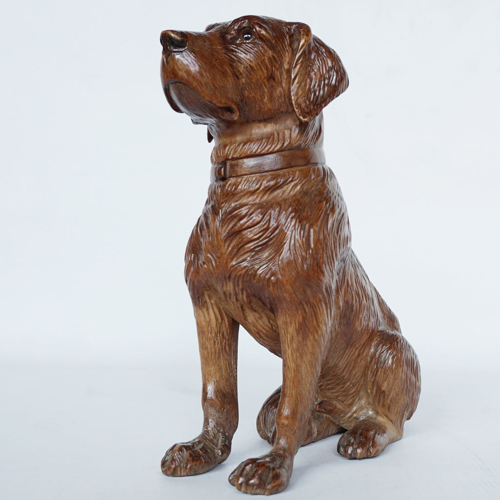 Hand Carved Black Forest Dog Swiss Circa 1900 Jeroen Markies Art Deco