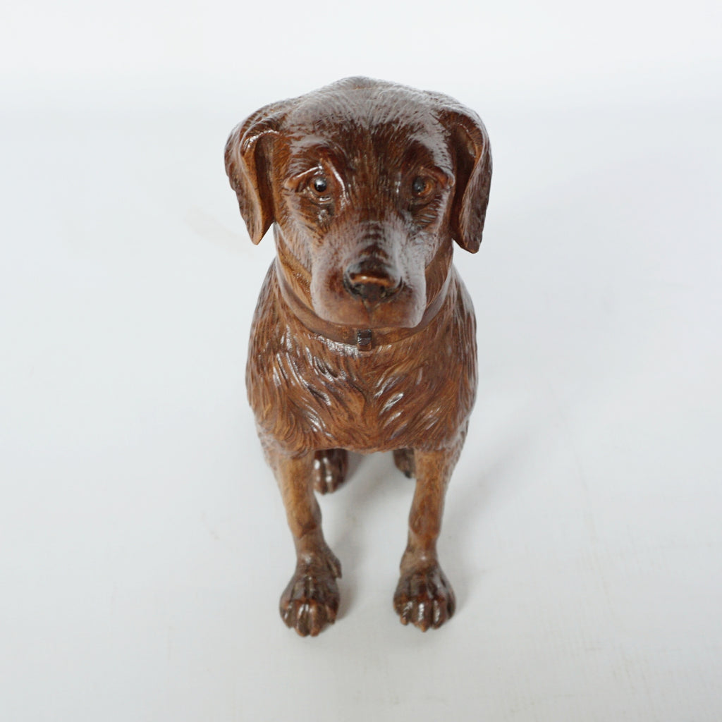 Hand Carved Black Forest Dog Swiss Circa 1900 Jeroen Markies Art Deco