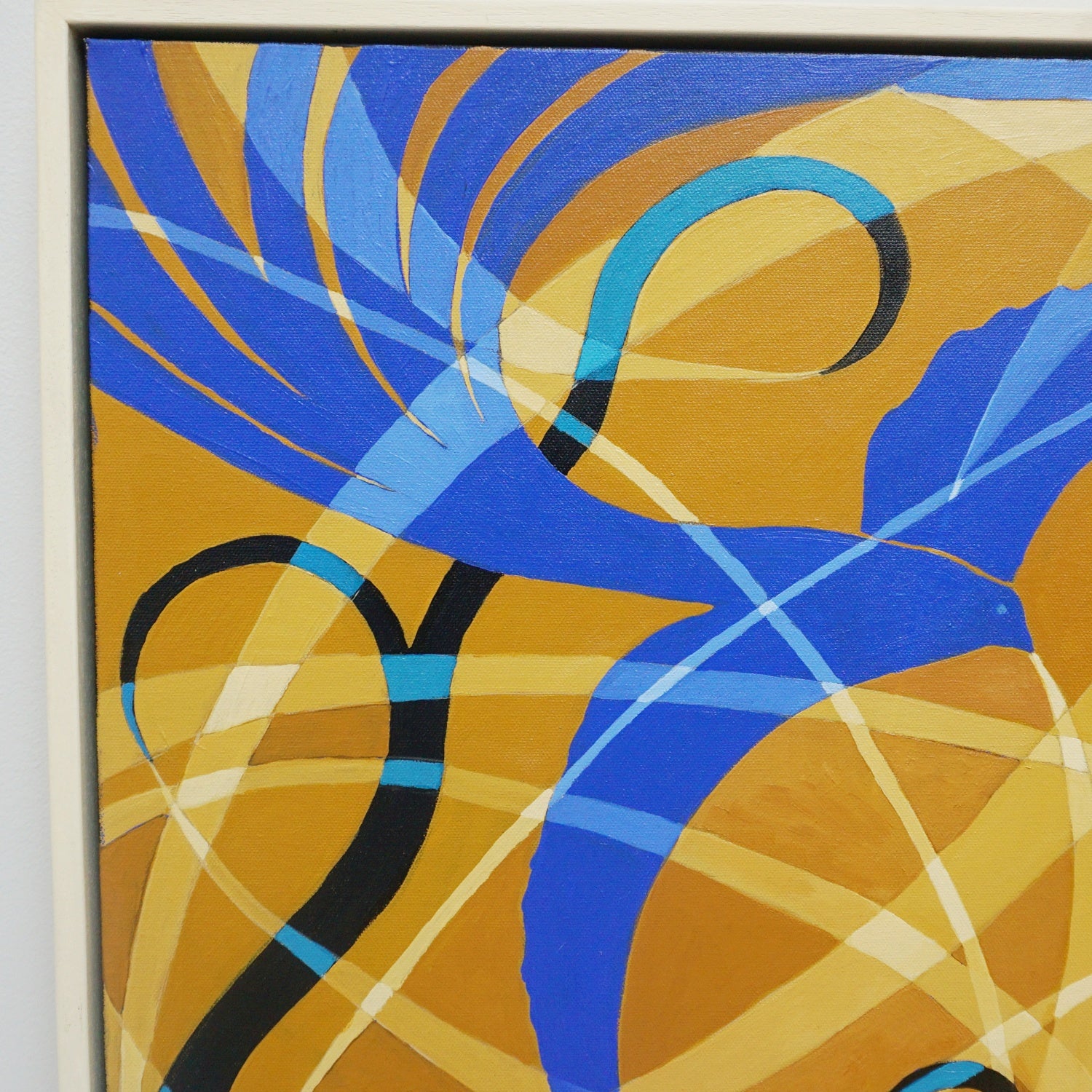 'Bliue Love Birds' Contemporary Oil On Canvas Painting by Vera Jefferson - Jeroen Markies Art Deco