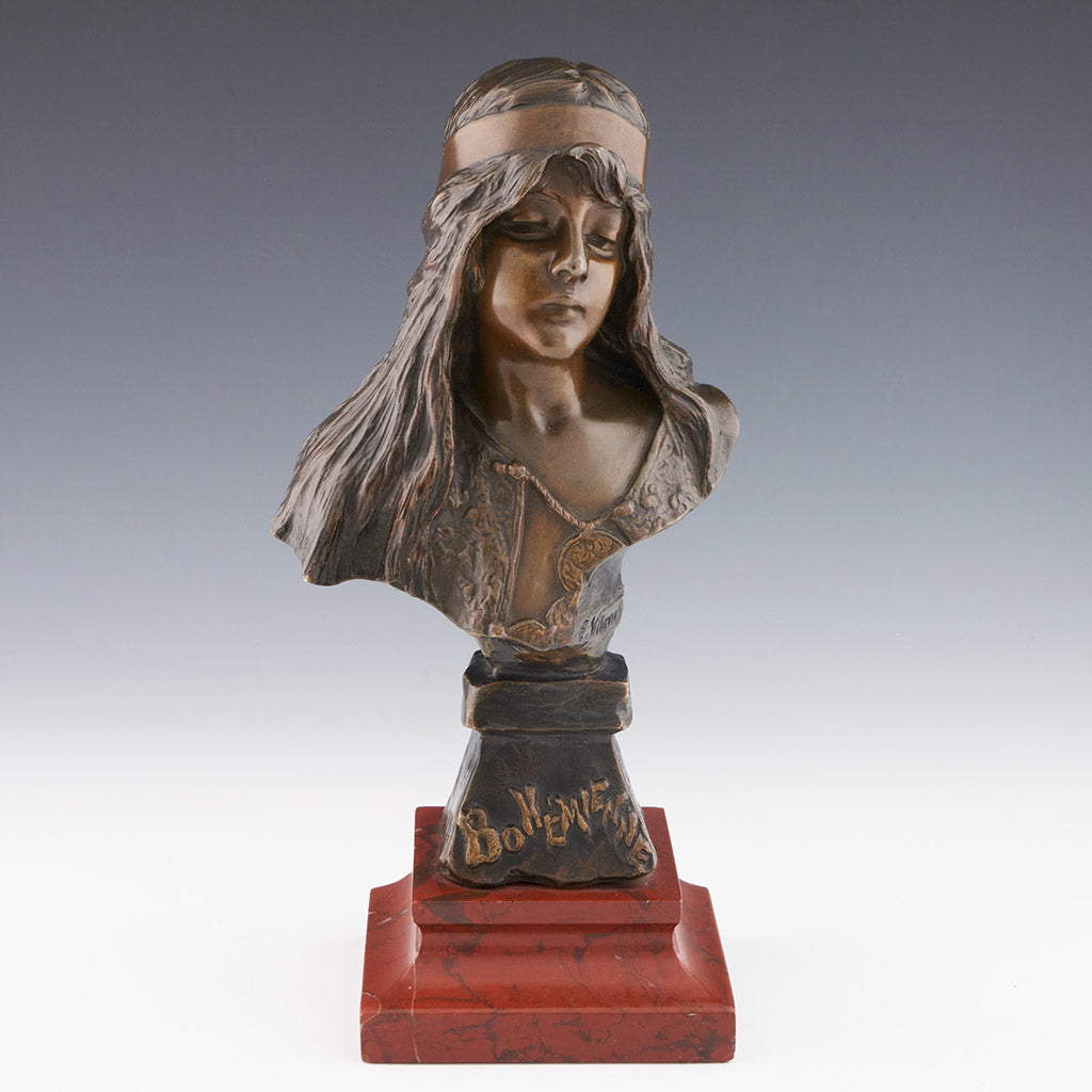 Original Emmanuel Villanis 'Bohemienne' bronze sculpture - Jeroen Markies Art Deco
