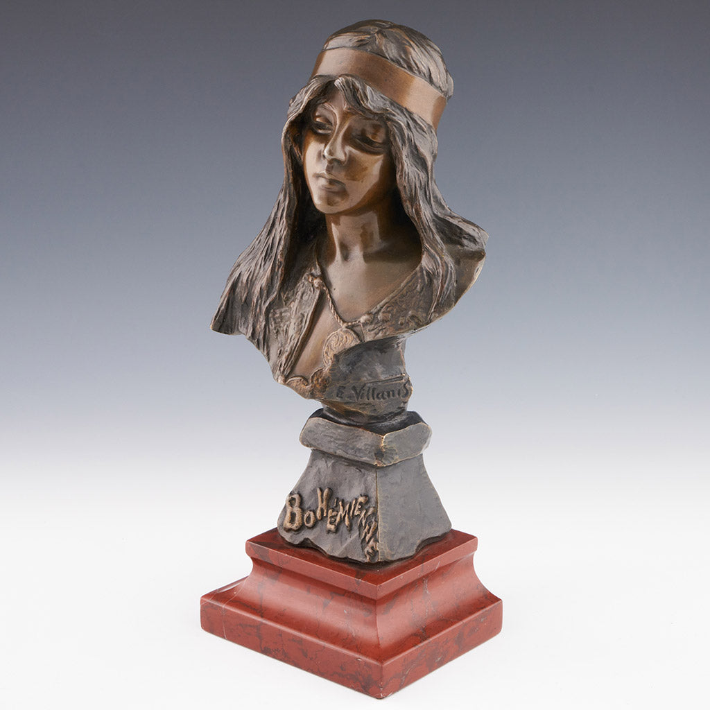 Original Emmanuel Villanis 'Bohemienne' bronze sculpture - Jeroen Markies Art Deco