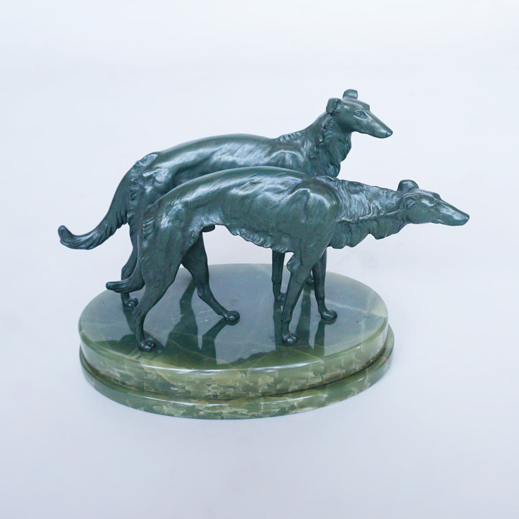 Borzoi Dogs - Art deco bronze sculpture - Jeroen Markies Art Deco