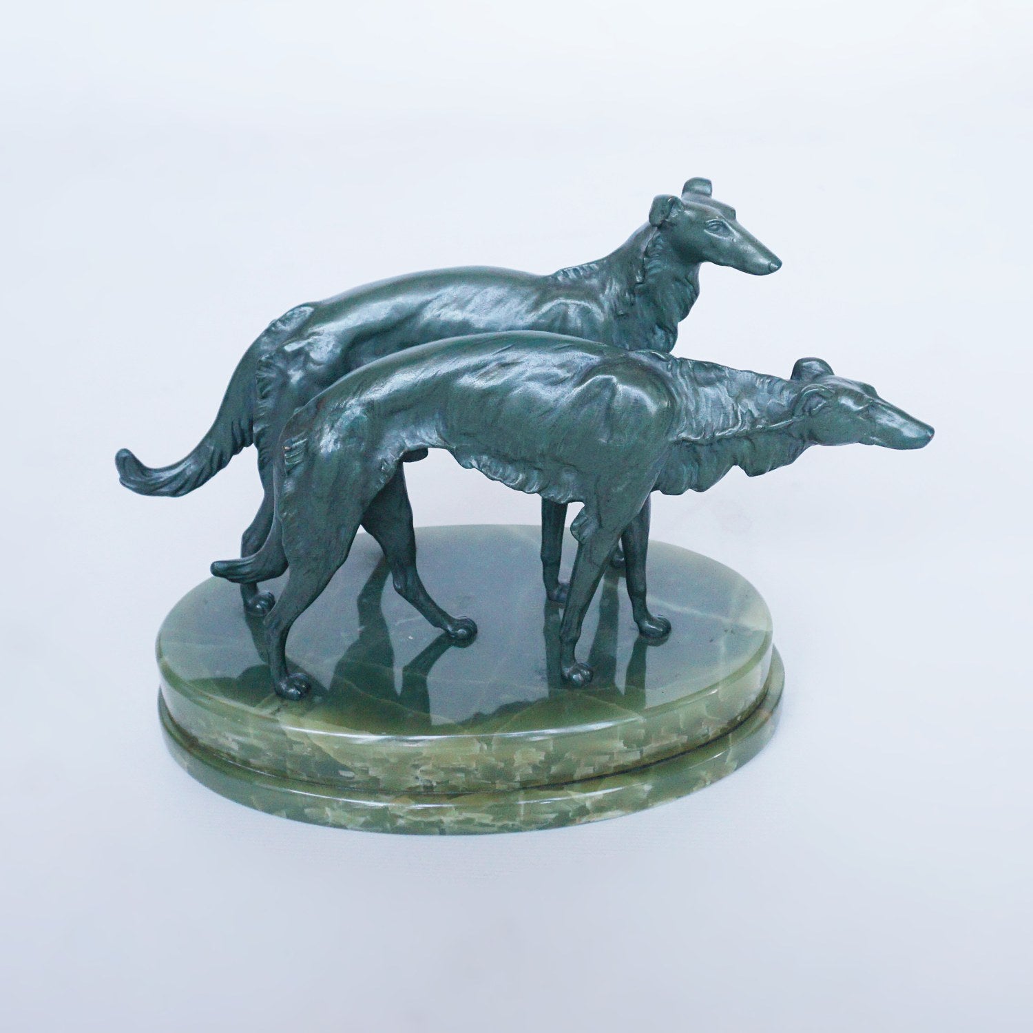 Borzoi Dogs - Art deco bronze sculpture - Jeroen Markies Art Deco