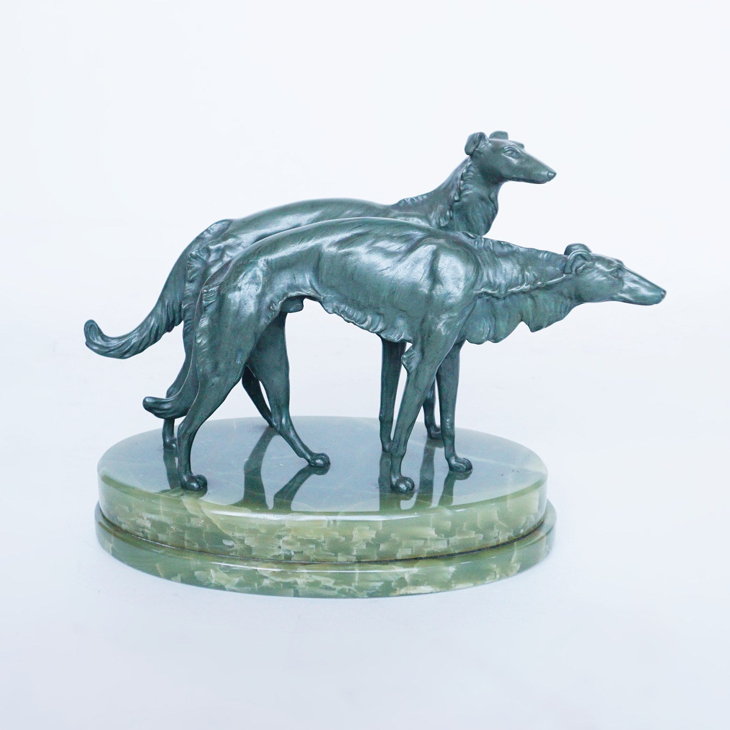 Borzoi Dogs - Art deco bronze sculpture - Jeroen Markies Art Deco