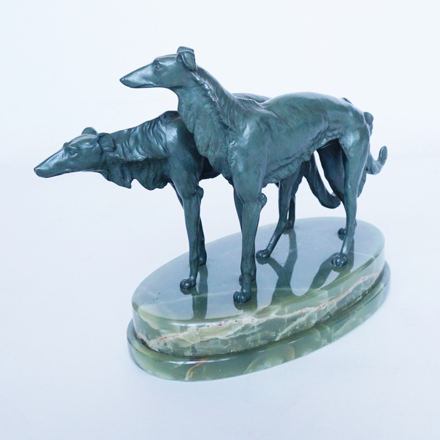 Borzoi Dogs - Art deco bronze sculpture - Jeroen Markies Art Deco