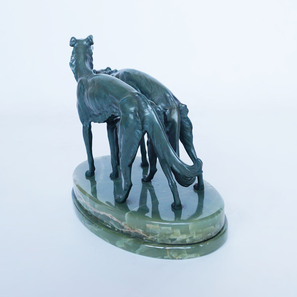Borzoi Dogs - Art deco bronze sculpture - Jeroen Markies Art Deco