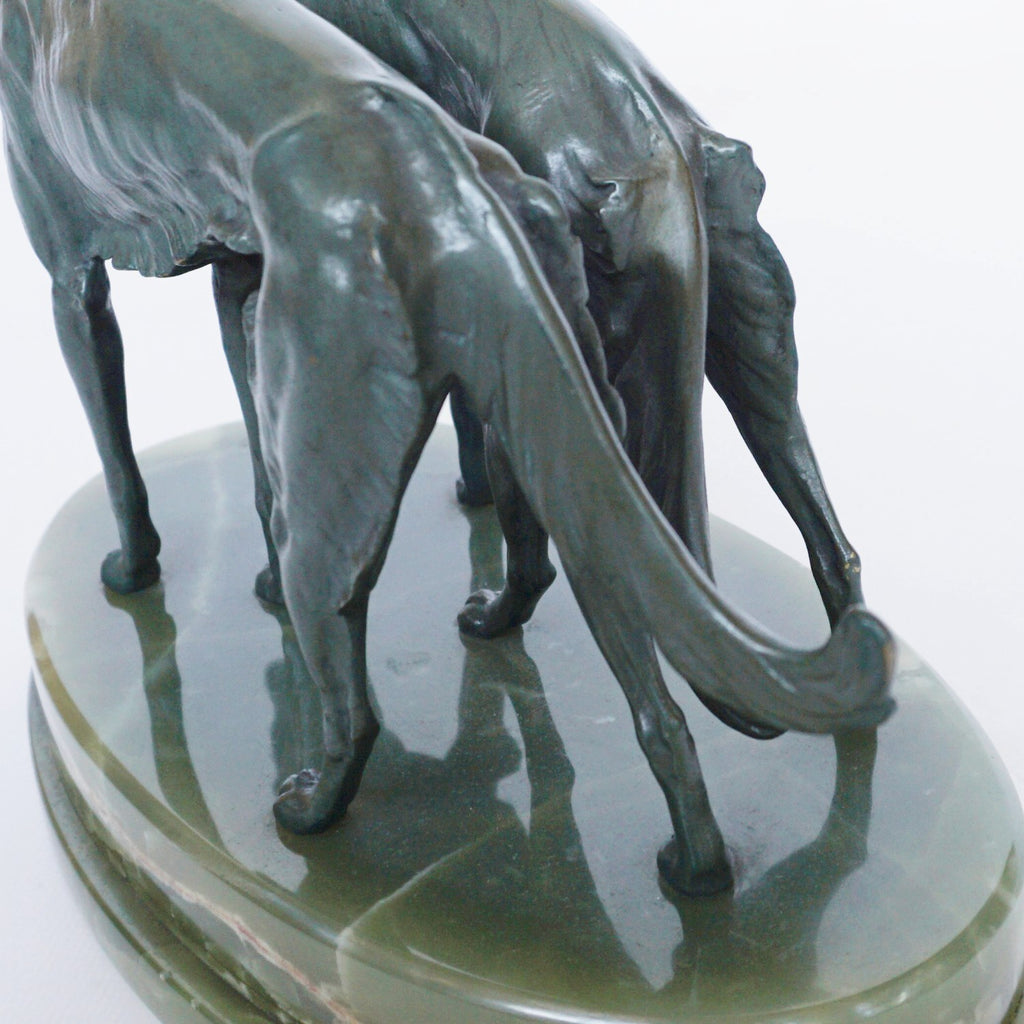 Borzoi Dogs - Art deco bronze sculpture - Jeroen Markies Art Deco