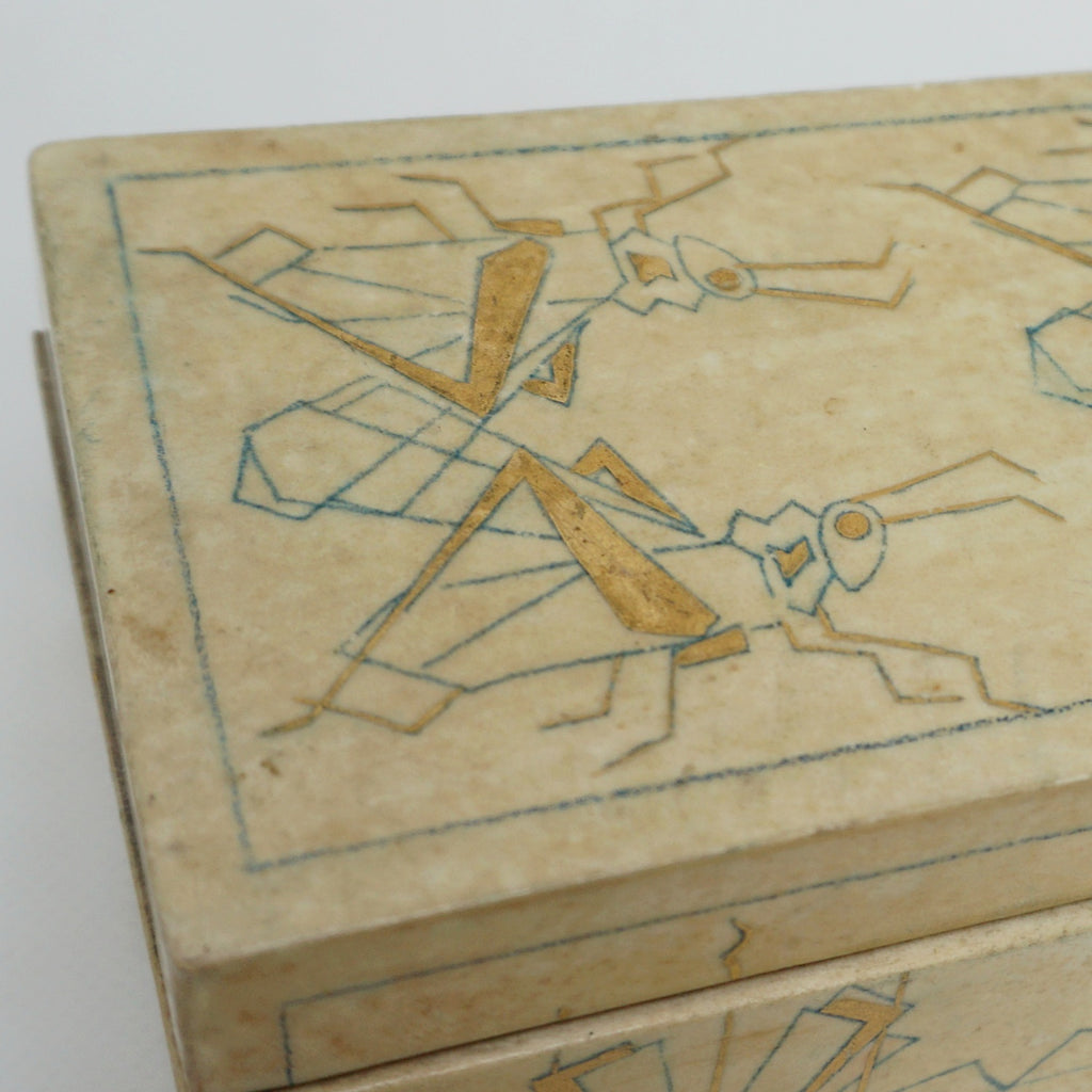 Early 20th century decorated Velum glove box - Jeroen Markies Art Deco