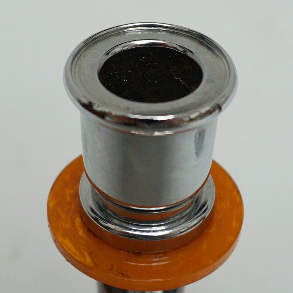 Pair of Vintage Art Deco Bakelite and Chromed Metal Candlesticks - Jeroen Markies Art Deco