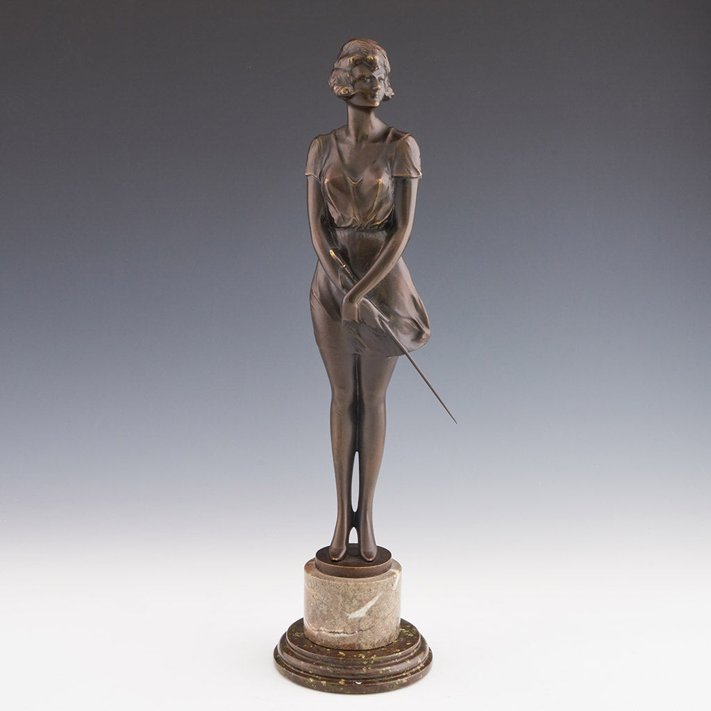 Bruno Zach ' The Riding Crop' Bronze Sculpture - Jeroen Markies Art Deco
