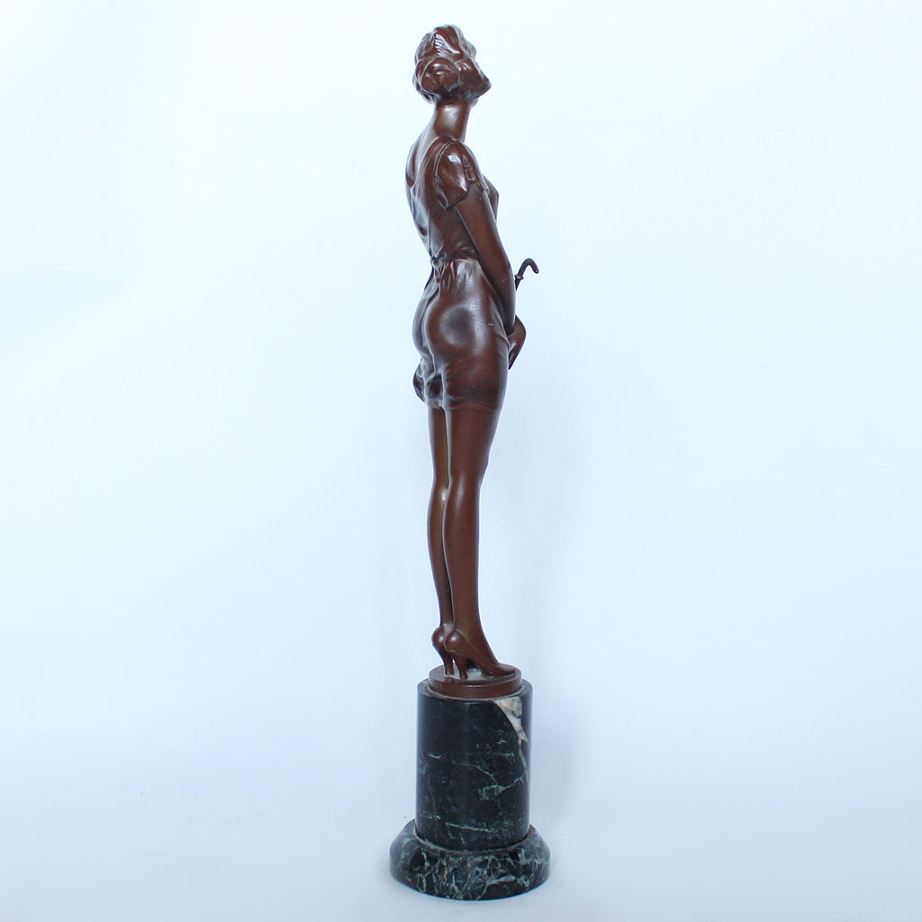 Bruno Zach The Riding Crop Art Deco sculpture at Jeroen Markies