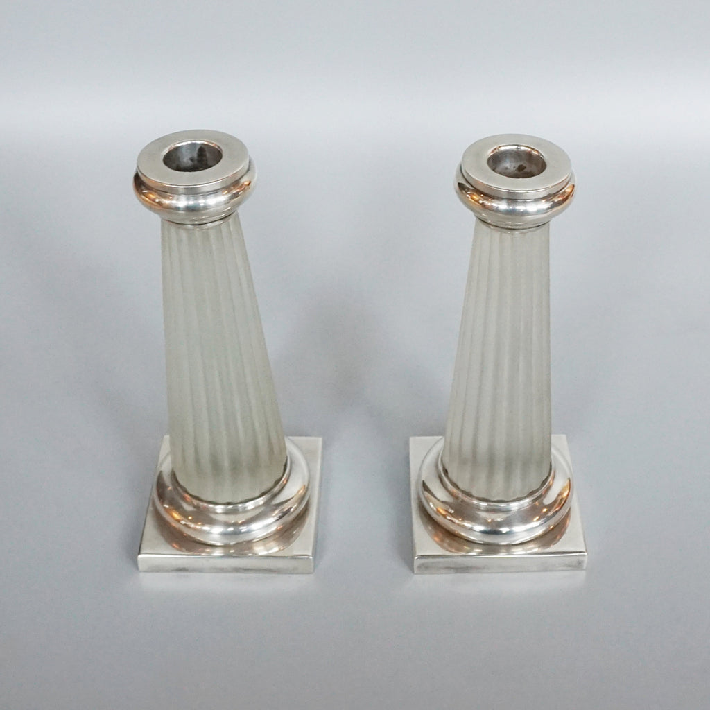 Continental Silver French Art Deco Candlesticks - Jeroen Markies Art Deco