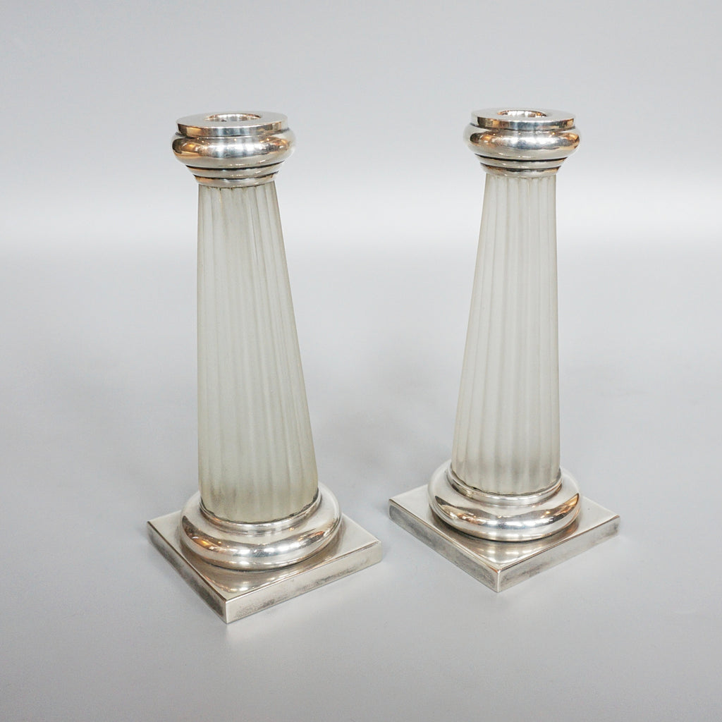Continental Silver French Art Deco Candlesticks - Jeroen Markies Art Deco