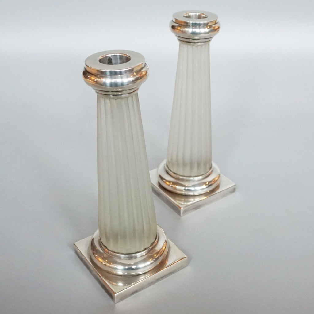 Continental Silver French Art Deco Candlesticks - Jeroen Markies Art Deco