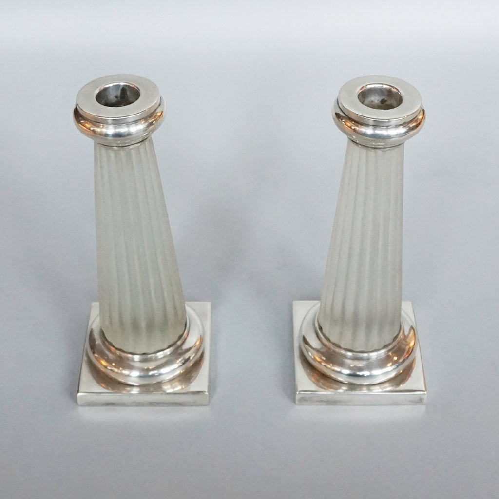 Continental Silver French Art Deco Candlesticks - Jeroen Markies Art Deco