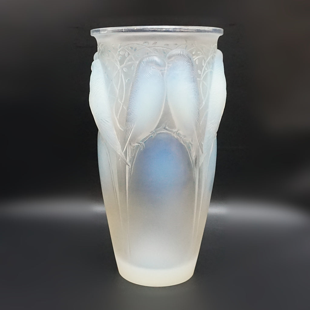 Rene Lalique Ceylan Vase Original Blue Opalescent Vase Circa 1930 French - Jeroen Markies Art Deco