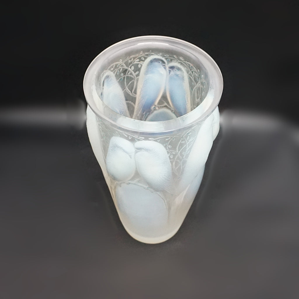 Rene Lalique Ceylan Vase Original Blue Opalescent Vase Circa 1930 French - Jeroen Markies Art Deco