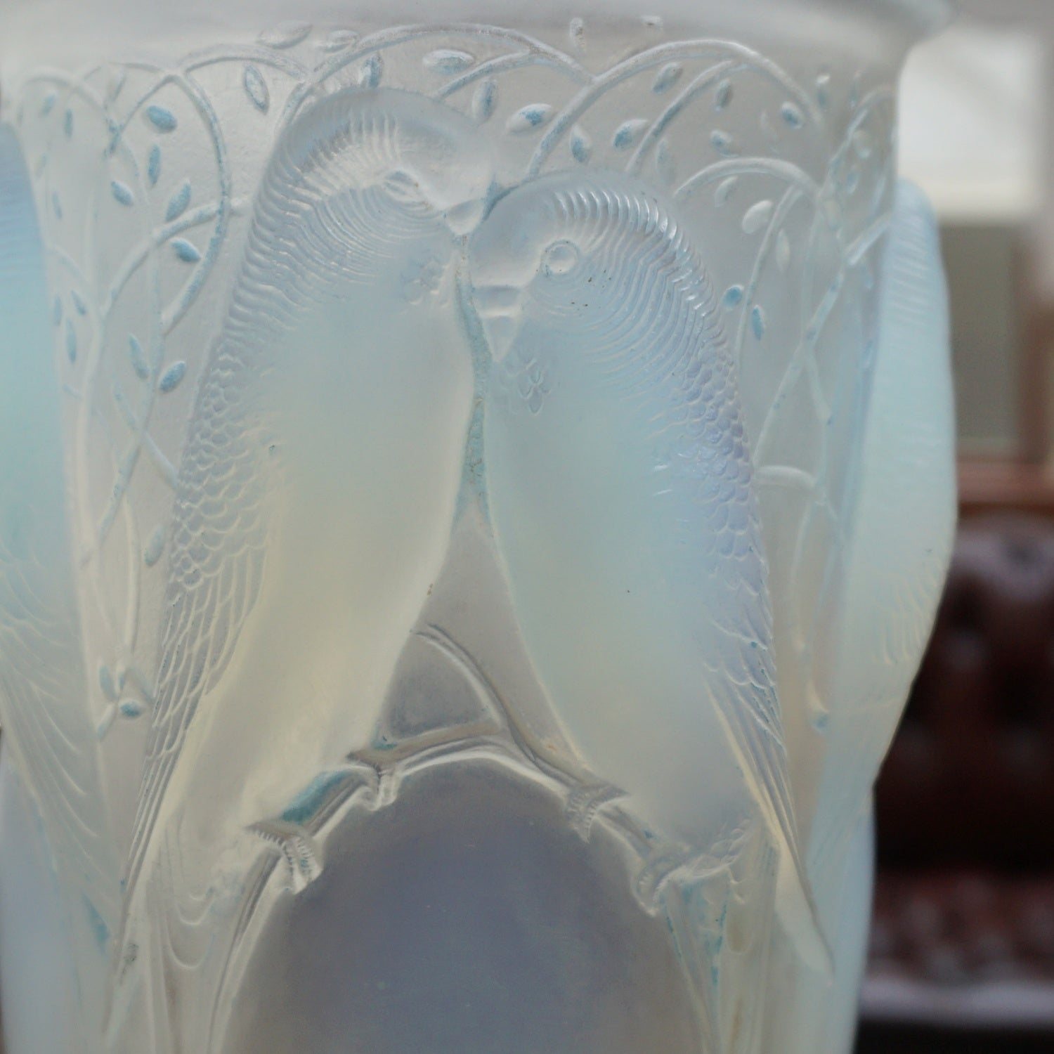 Rene Lalique Ceylan Vase Original Blue Opalescent Vase Circa 1930 French - Jeroen Markies Art Deco
