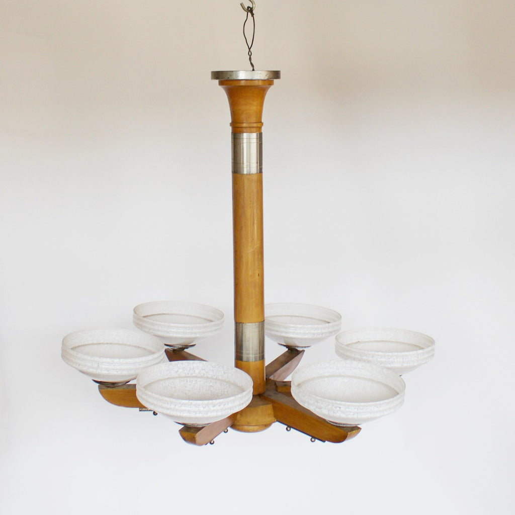 A Solid Walnut Art Deco Chandelier Jeroen Markies Art Deco