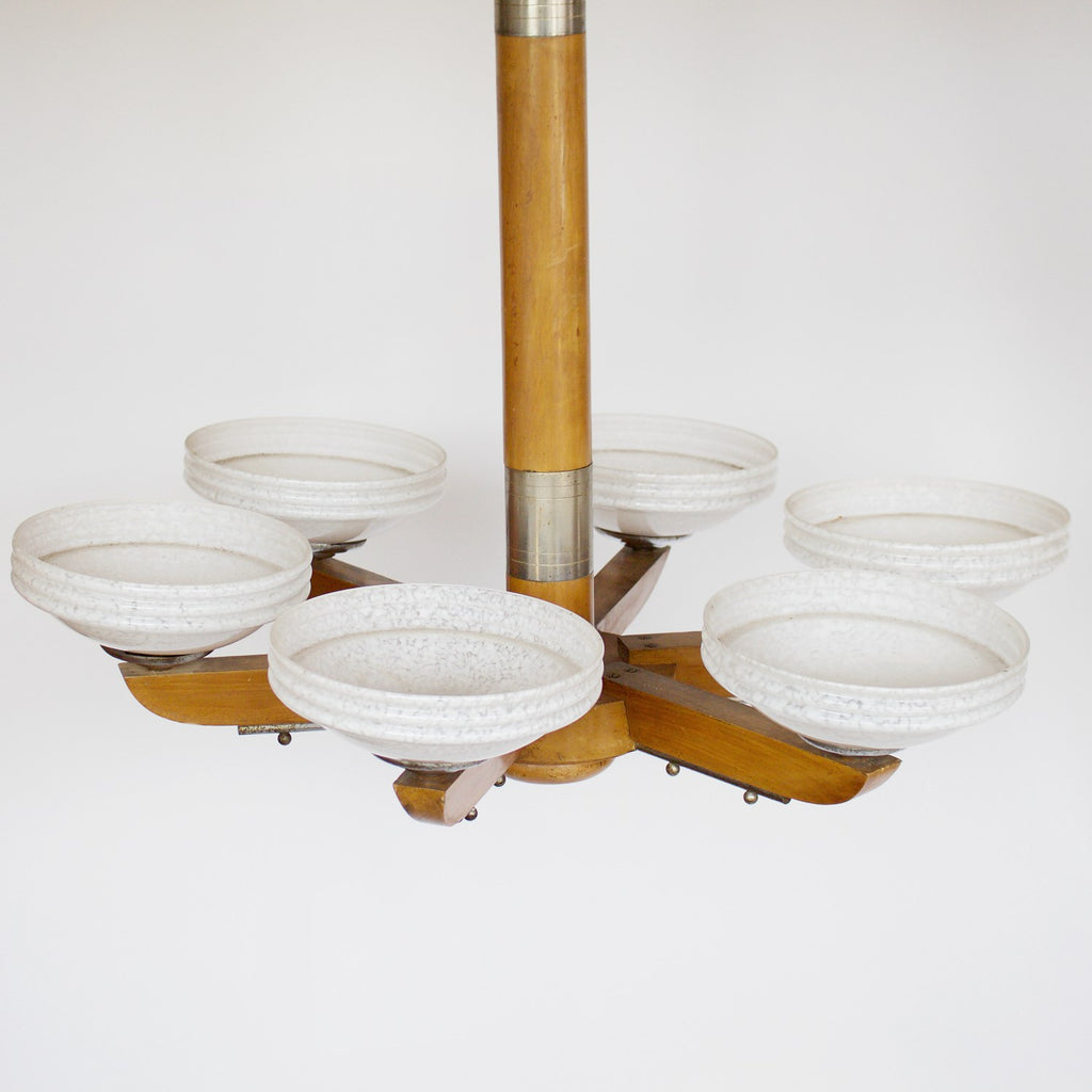 A Solid Walnut Art Deco Chandelier Jeroen Markies Art Deco