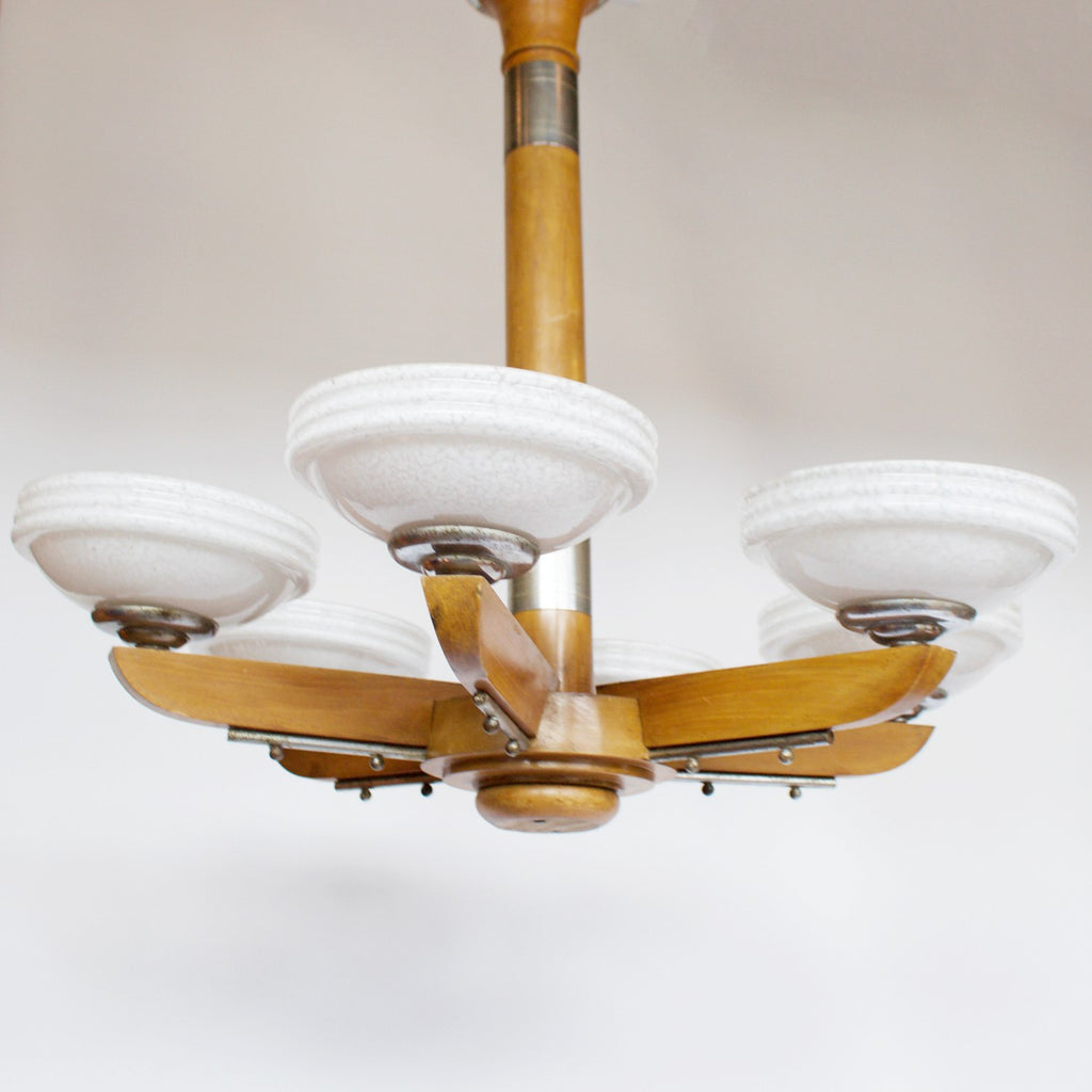 A Solid Walnut Art Deco Chandelier Jeroen Markies Art Deco