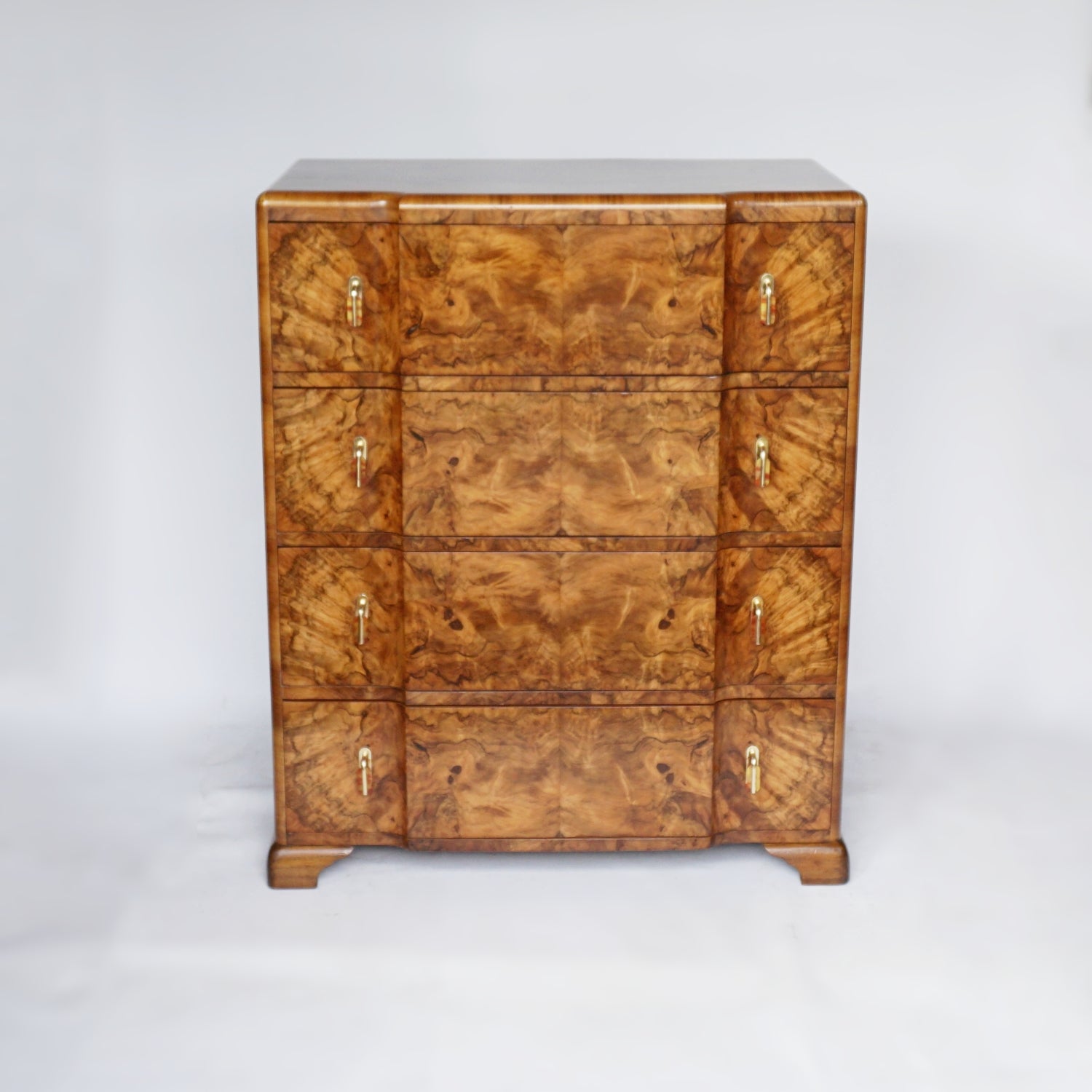 An Art Deco Chest of Four Drawers Burr Walnut Veneered - Jeroen Markies Art Deco