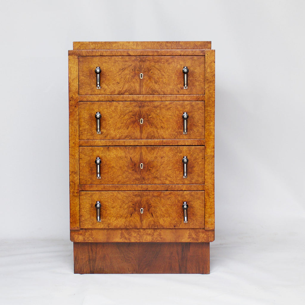 Art Deco Figured and Burr Walnut Chest of Drawers Jeroen Markies Art Deco