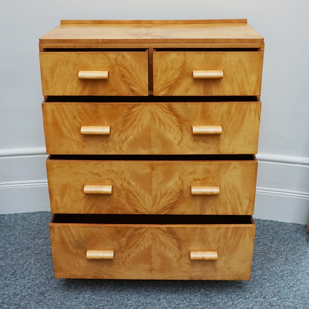 Vintage Art Deco Walnut Chest of Drawers - Jeroen Markies Art Deco