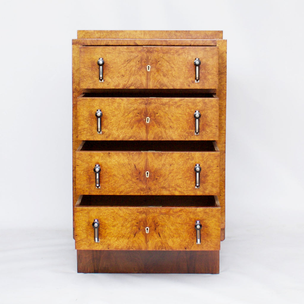 Art Deco Figured and Burr Walnut Chest of Drawers Jeroen Markies Art Deco