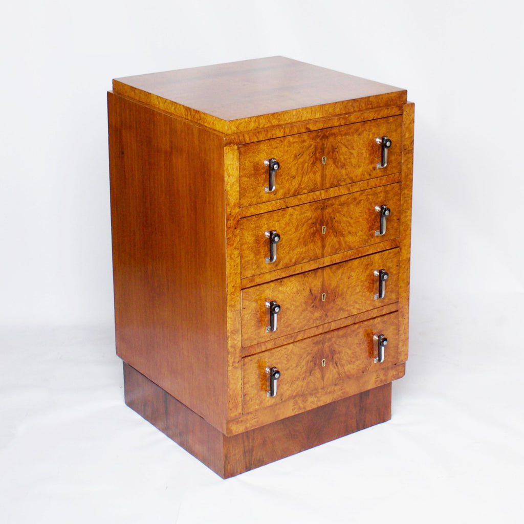 Art Deco Figured and Burr Walnut Chest of Drawers Jeroen Markies Art Deco