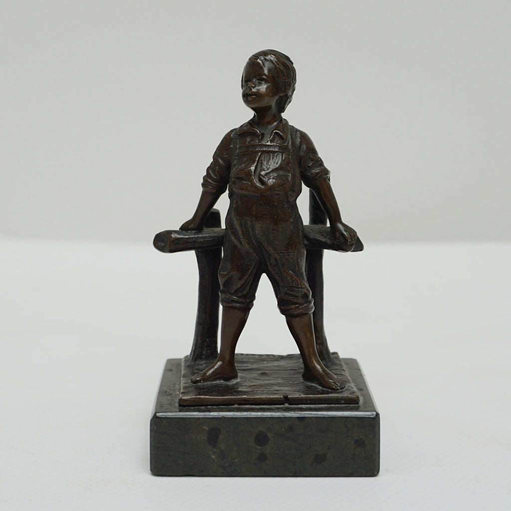 Early 20th Century Bronze Figure of a Young Boy - Jeroen Markies Art Deco
